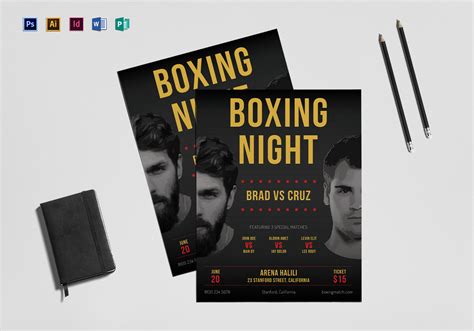 Boxing Flyer Design Template In Psd Word Publisher Illustrator Indesign