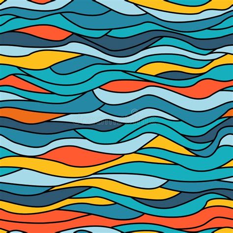 Seamless Colorful Background With Wavy Pattern Stock Vector Illustration Of Unusual Colorful