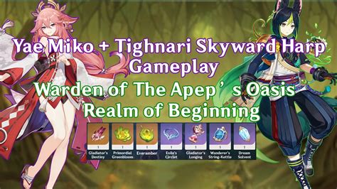 Yae Miko Tighnari Skyward Harp Gameplay Warden Of The Apep S Oasis