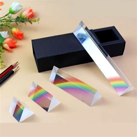 1pc Multiple Sizes Triangular Prism Optical Prisms Glass Physics Teaching Refracted Light