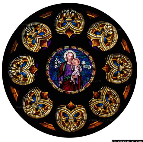 St Joseph With Jesus Religious Stained Glass Window