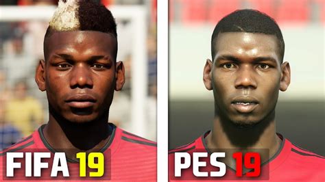 Fifa Vs Pes Manchester United Player Faces Comparison Youtube