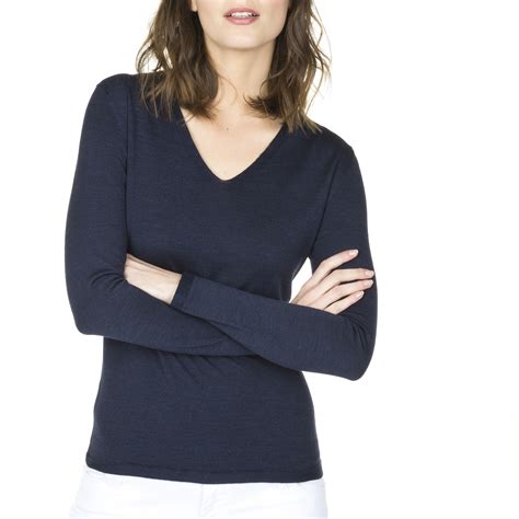 Pull Col V Pour Femme Manches Longues En Laine Et Soie Fanette