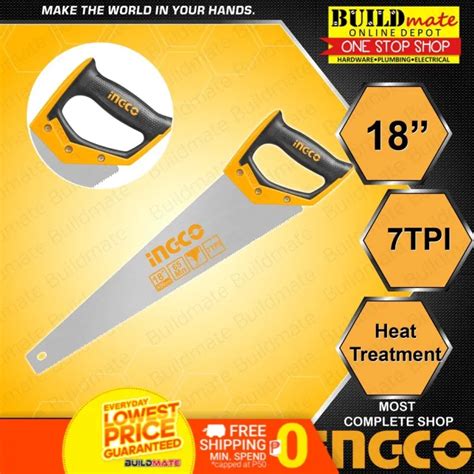 INGCO Hand Saw 18 7TPI HHAS08450 BUILDMATE IHT Lazada PH