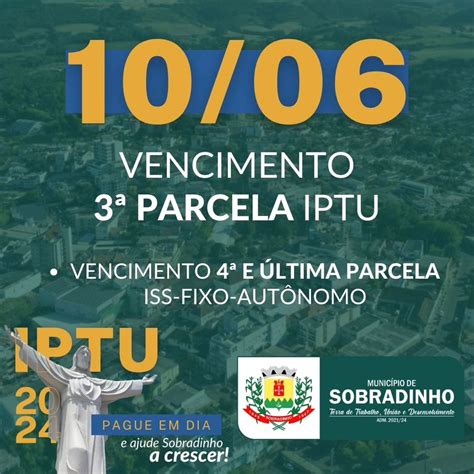 Terceira Parcela Do Iptu E Ltima Parcela Do Iss De Sobradinho