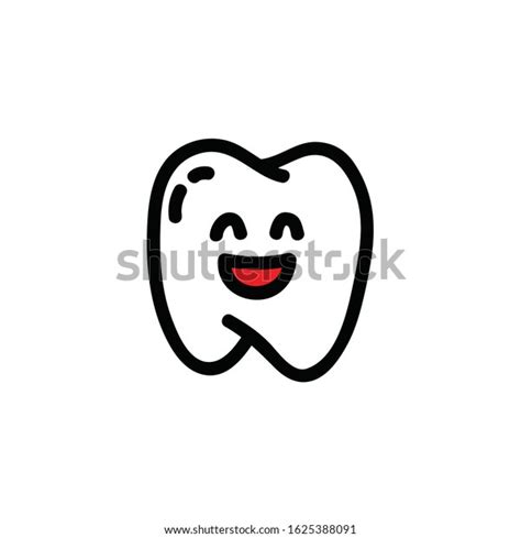 Tooth Emoji Doodle Icon Vector Illustration Stock Vector Royalty Free