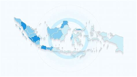 Mapa Azul Da Indonésia Mapa Da Indonésia Com Fronteiras Dos Estados