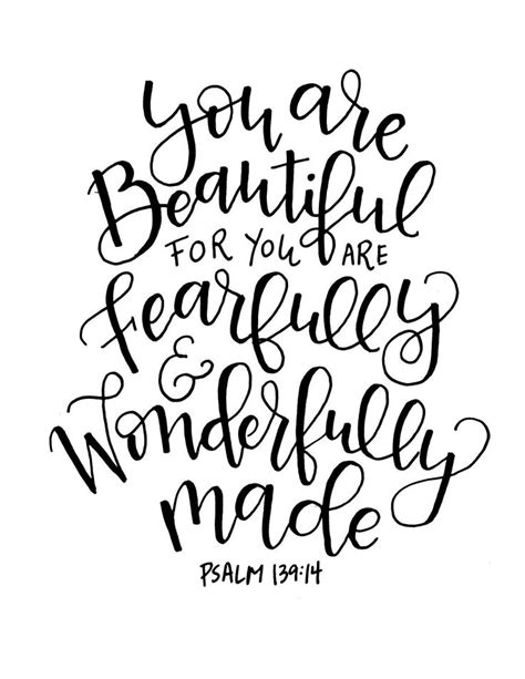 Fearfully And Wonderfully Made Scripture Inspirational Quote Digital