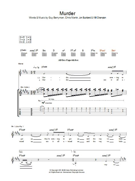 Murder by Coldplay - Guitar Tab - Guitar Instructor