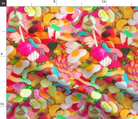 candy sweets colorful rainbow gummi fabric spoonflower