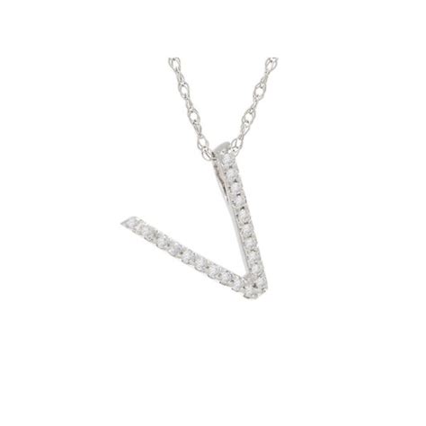 V Initial Diamond Necklace Richards Gems And Jewelry