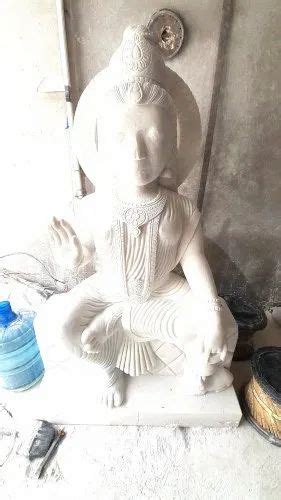 Plain Hindu White Marble Shiva Parvati Statue Size Feet For Worship