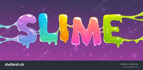 Slime Word Banner Colorful Slime Text Stock Vector Royalty Free