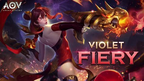 Violet Fiery Skin Spotlight Garena Aov Arena Of Valor Youtube