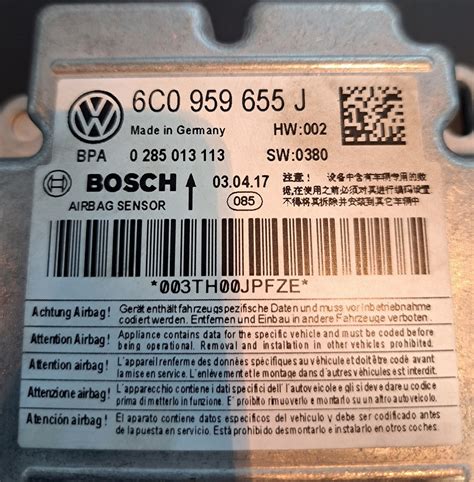 VW Airbag Unit Bosch 6C0959655J HSM Autoservice