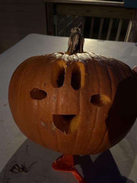 Tried My Hand At A Kirby Jack O Lantern Pretty Pleased With The