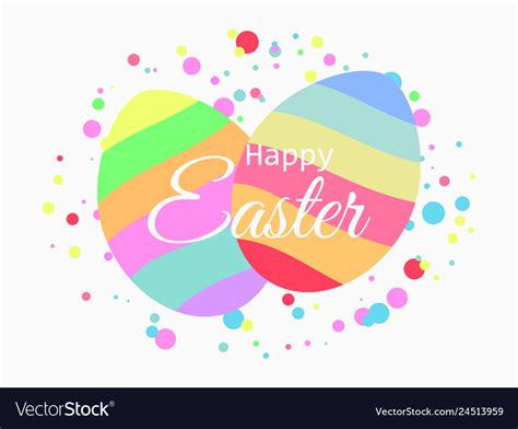 Happy Easter Striped Eggs Royalty Free Vector Image