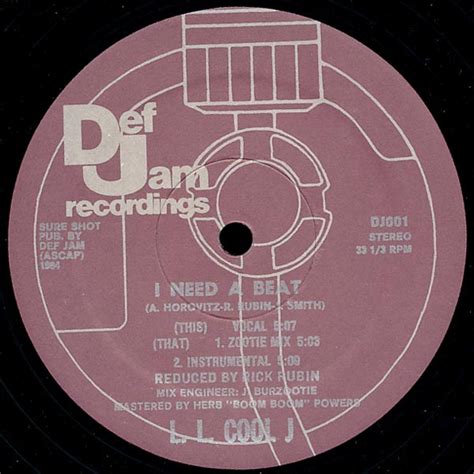 L L Cool J I Need A Beat Releases Discogs