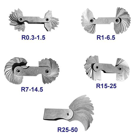 Stainless Steel Radius Gauge Portable Concave Convex External Internal