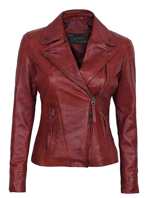 Red Womens Leather Jacket Womens Winter Jackets On Sale