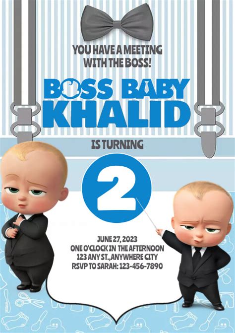 Boss Baby Birthday Invitation Template Postermywall