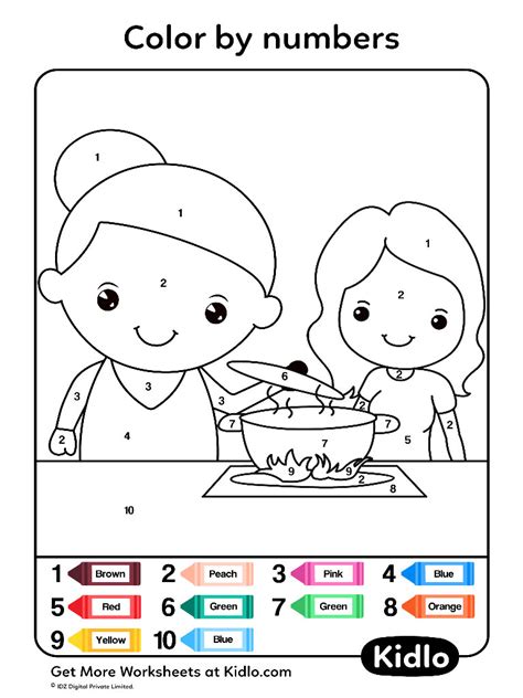 Color By Numbers Coloring Pages Worksheet 99