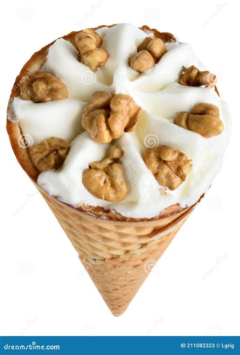 Sorvete Isolado Em Cone De Waffle Imagem De Stock Imagem De Waffle