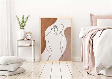 Abstract Body Line Art Print Nude Woman Body Single Line Wall Etsy