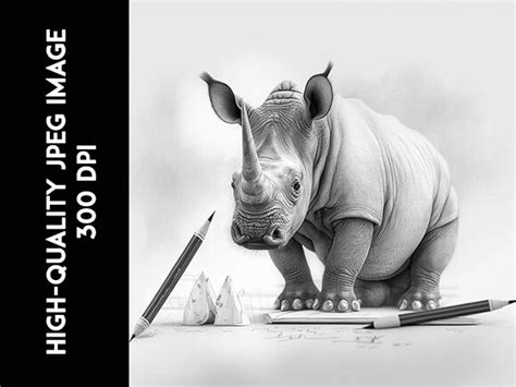 Pencil Sketch Realistic Rhinoceros Image Graphic by Prosanjit ...