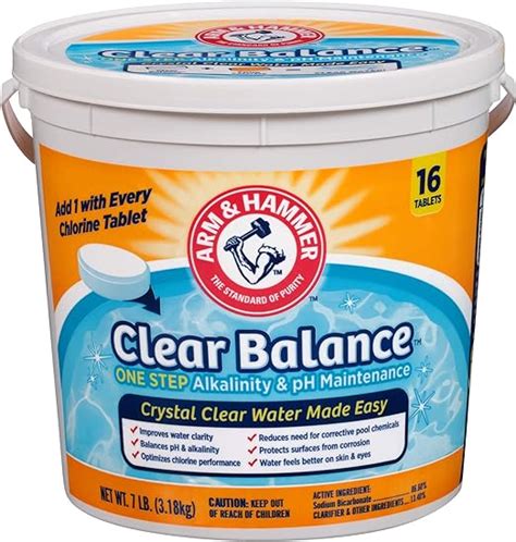 Arm And Hammer Clear Balance Swimming Pool Alkalinity And Ph Maintenance Tablets White