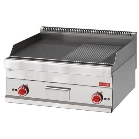 Plancha inox électrique 2 zones acier rainuré lisse 9000 W 400