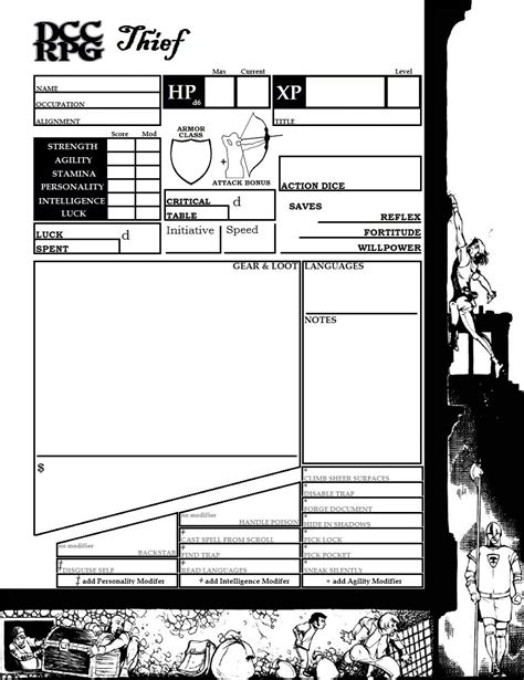 Nerdwerds Dungeon Crawl Classics Character Sheets