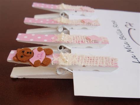 Baby Shower Clothespins Its A Girl Decorated With Teddy