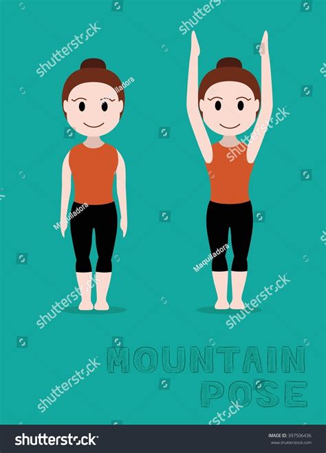 Yoga Mountain Pose Cartoon Vector Illustration Stock Vector Royalty
