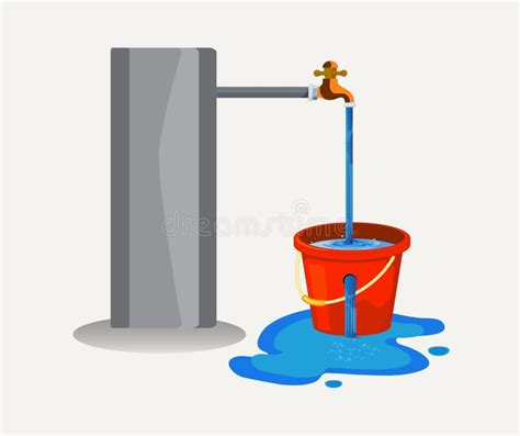 Water Waste from Running Tap. Wastage of Water Theme for Save Water. Spread Water on Floor from ...