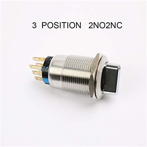 19mm Metal Rotary Push Button Brass Latching 2 Or 3 Position Switch