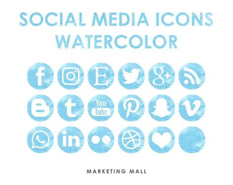 Social Media Watercolor Icons At Explore