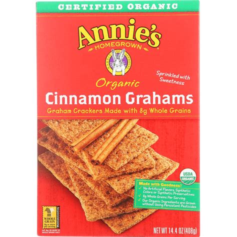 Annie's Homegrown Organic Cinnamon Graham Crackers - Case of 12 - 14.4 ...