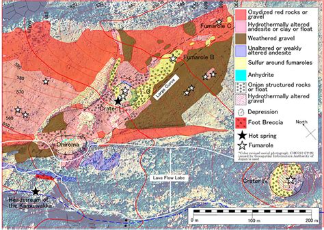 Geological Map Around Crater I Most Of The Area Is Covered By Andesite Download Scientific