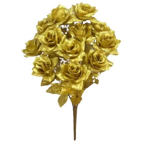 Admired By Nature Gpb G Gold Stems Artificial Veined Satin Rose