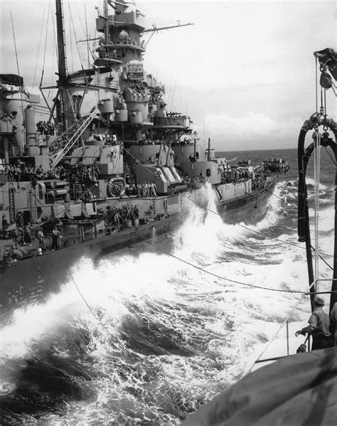 Uss Massachusetts Refueling In The Philippine Sea From The Oiler Uss Kaskaskia 18 Oct 1944 [2