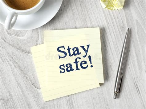Stay Safe Message On Post It Stock Photo Image Of Issues Illness