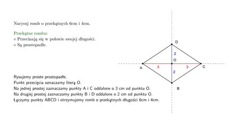 Ćwiczenie E podręcznik strona 128 a Narysuj romb o przekątnych