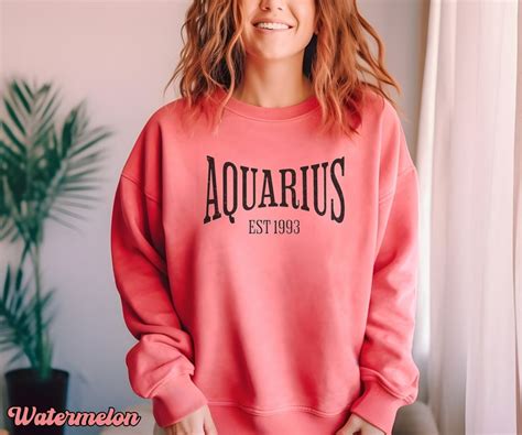 Custom Aquarius Sweatshirt Personalized Zodiac Sign Sweater Customized Aquarius Shirt