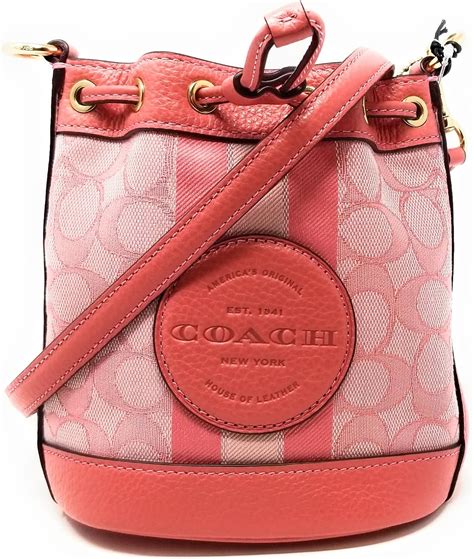 Nwt Coach Mini Dempsey Bucket Bag In Signature With Dancing Kitten