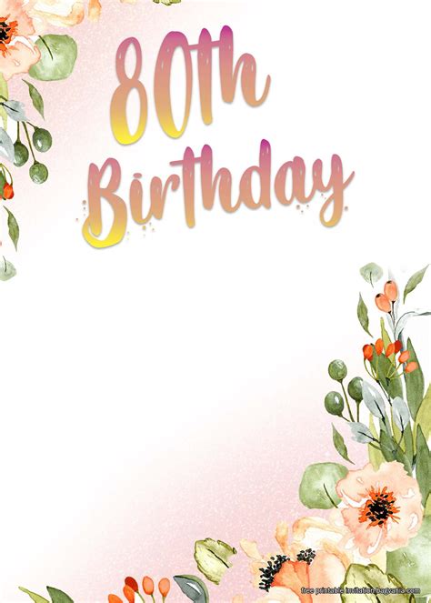 80Th Birthday Invitations Templates