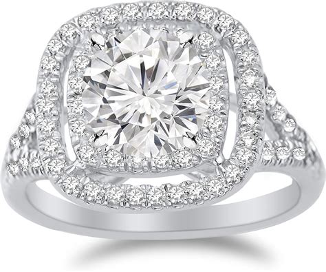 Split Shank Double Halo Engagement Rings