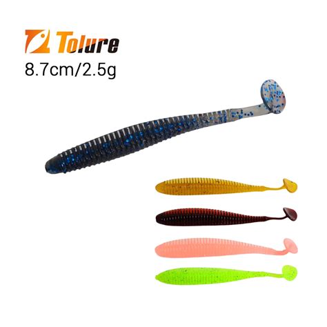 Fishing Soft Lures T Tail 8 7cm 2 5g 8pcs Pack Jig Wobblers Easy Shiner