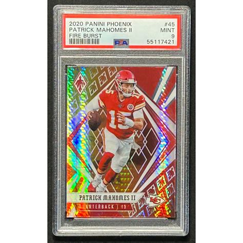 Patrick Mahomes Ii 2020 Panini Phoenix Fire Burst 45 Psa 9