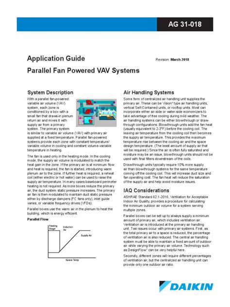 Daikin Parallel Fan Powered Vav Systems Appguide Ag 31 018 Lr Pdf